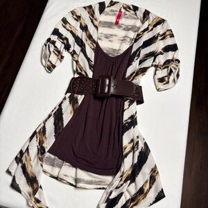 Heart Soul Y2K Top/Cardigan w/ Belt- Small